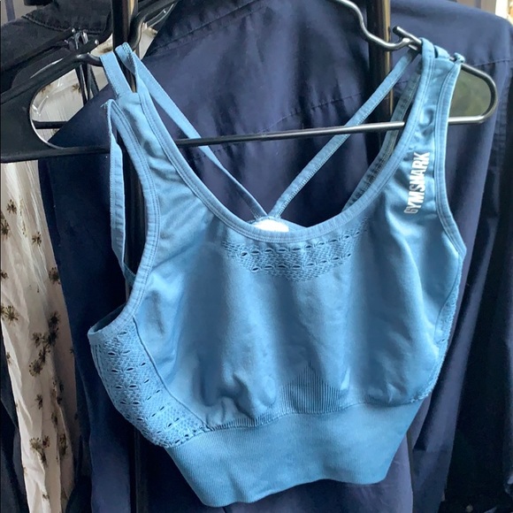 Gymshark Other - GYMSHARK Energy Seamless Crop Top Sports Bra Blue